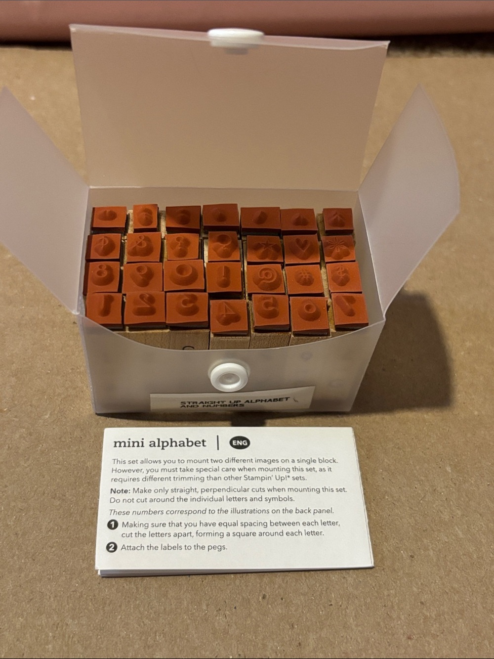 Stampin' Up! Vintage Stamp Set Straight Up Alphabet and Numbers